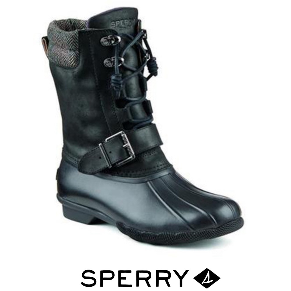 Sperry Saltwater Misty Rain Boot Black Women’s Size 9